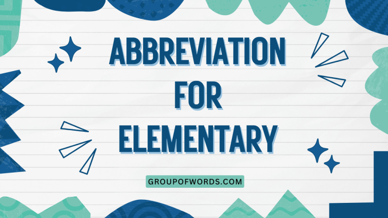 Abbreviation for Elementary