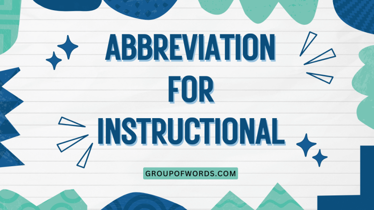 Abbreviation for Instructional