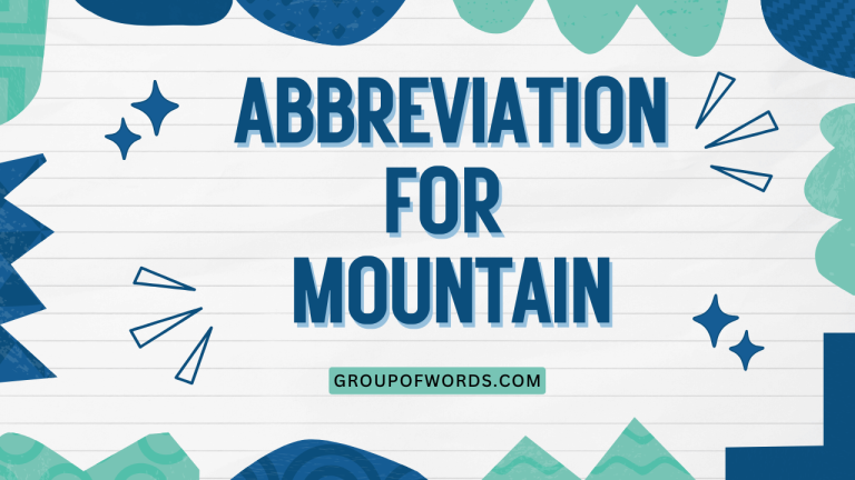 Abbreviation for Mountain