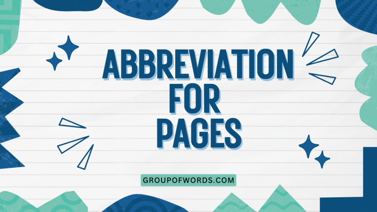Abbreviation for Pages