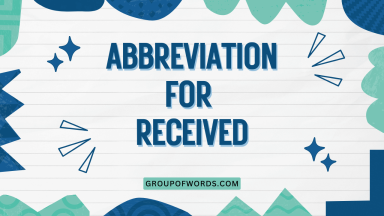 Abbreviation for Received