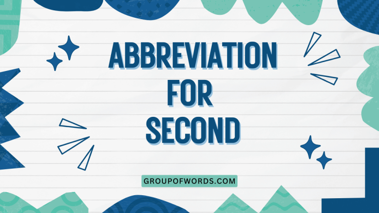 Abbreviation for Second