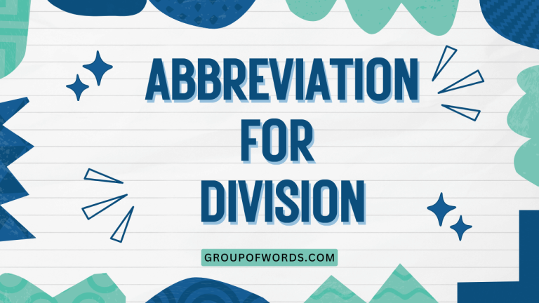 Abbreviation for Division