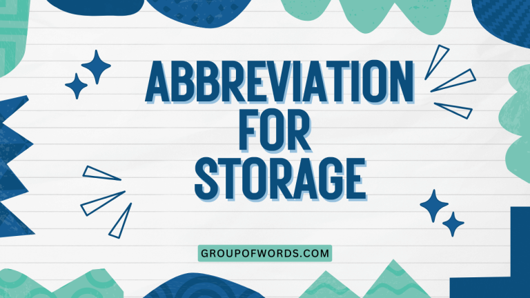 Abbreviation for Storage