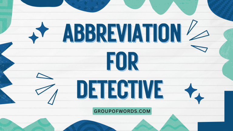 Abbreviation for Detective