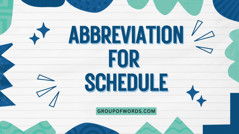 Abbreviation for Schedule