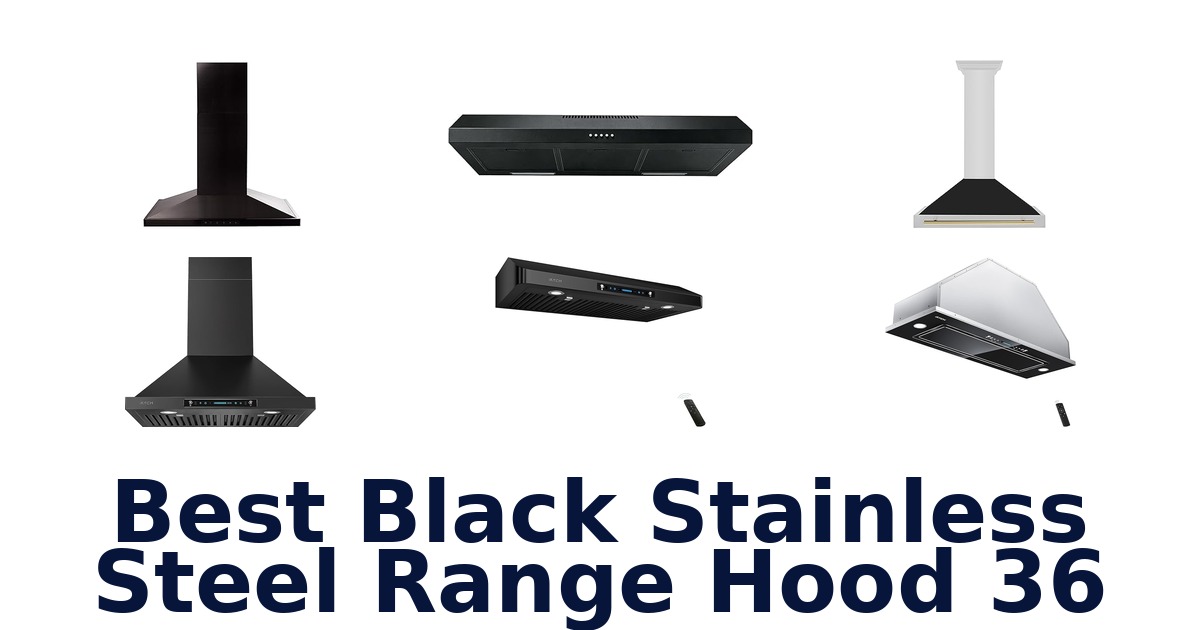 best black stainless steel range hood 36