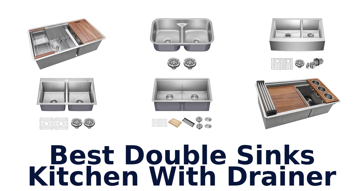 best double sinks kitchen with drainer